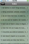 iPhone Application - Thoughts by Mother Teresa